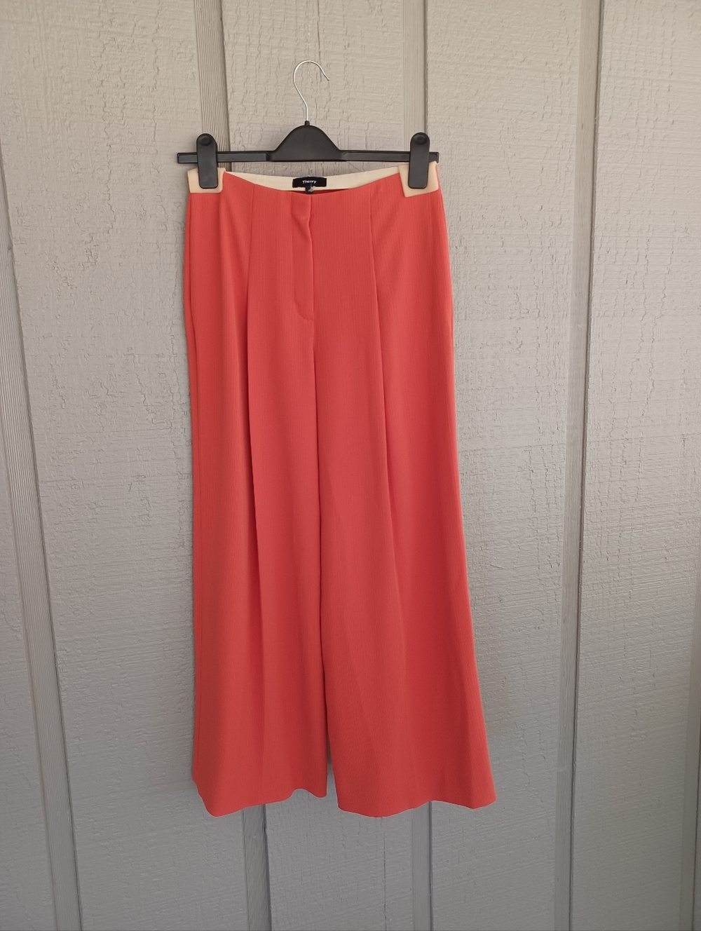Theory High Rise Wide Leg Ankle Pant Size 0 Women Preppy Office Pockets